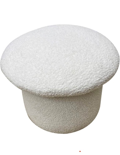 Round Stool Sofa Stool Ottoman Stool Living Room Stool Footstool Wooden Stool Soft and Comfortable Mushroom Shape Timber Frame, Strong and Firm(Size:35 * 28CM,Color:White) : Home & Kitchen