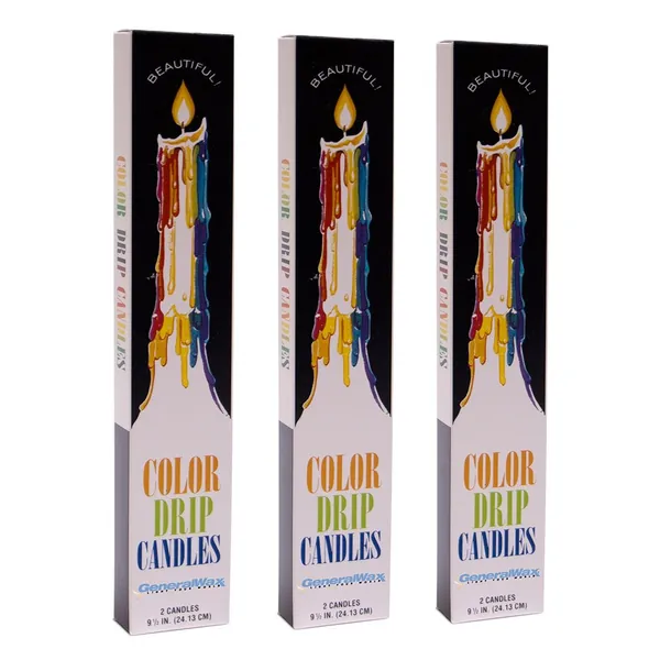 Color Drip Candles, 3-Pack (6 candles total) - 2
