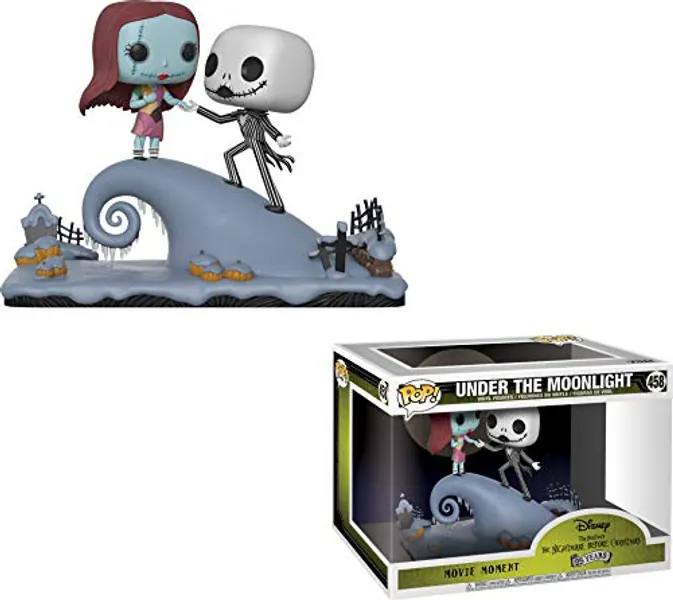 Funko Pop Movie Moment: Nightmare Before Christmas - Jack and Sally On The Hill Collectible Figure, Multicolor