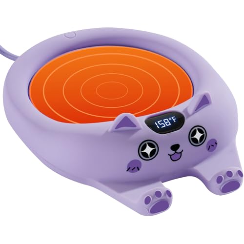 PUSEE Coffee Mug Warmer, Electric Coffee Warmer for Desk with Auto Shut Off, Smart Candle Warmer with 4 Temp Settings, Coffee Warmer Plate for Cocoa Tea Water Milk (No Cup) - purple