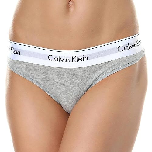 Calvin Klein Women's Thong 0000f3786e Thongs - M - Grey (Grey Heather)