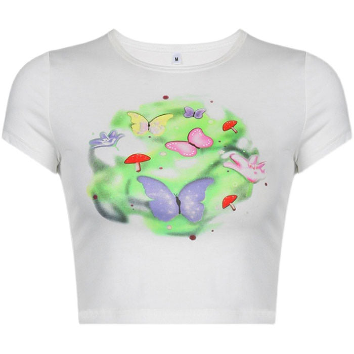 Fairy Garden Crop Top | S / White