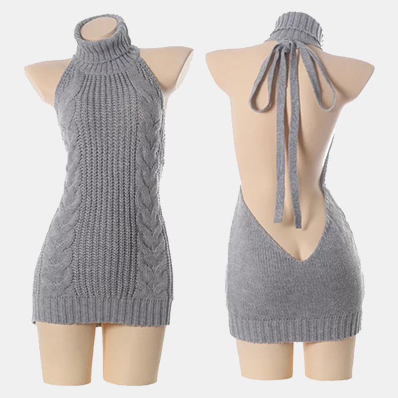 Sexy Pullover Backless Virgin Killer Sweater