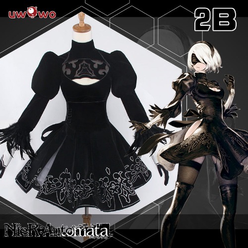 【In Stock】Uwowo Game Nier: Automata YoRHa No.2 Type B 2B Cosplay Costume - Set A L