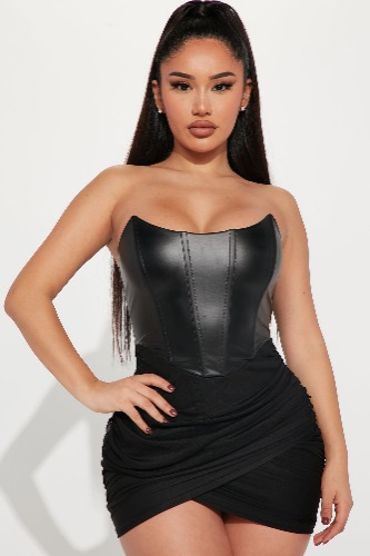 Mila Corset Mini Dress - Black | M