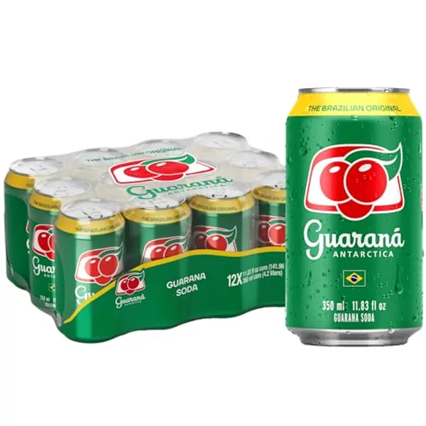 Guarana Antarctica, The Brazilian Original Guarana Soda, Regular, 11.83 fl oz (Pack of 12) - Regular