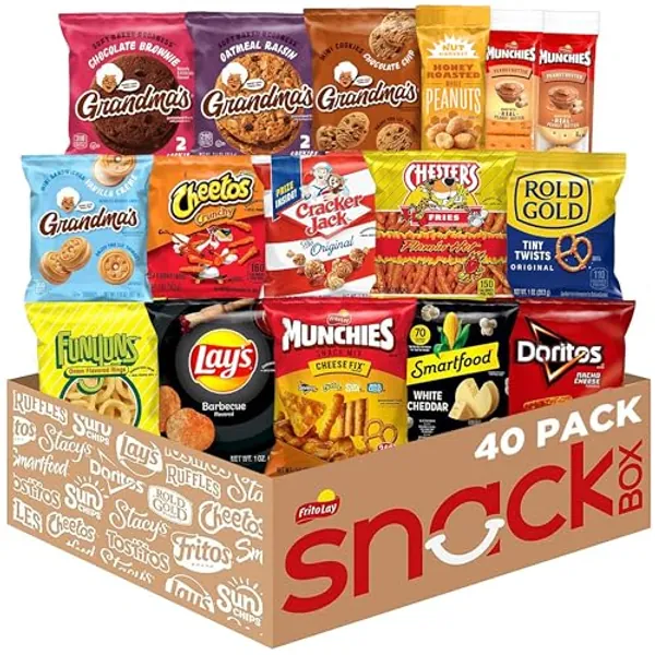 Frito Lay Ultimate Snack Care Package, Variety Assortment of Chips, Cookies, Crackers & More, (Pack of 40) - Ultimate Snack Pack - 40 Count (Pack of 1)
