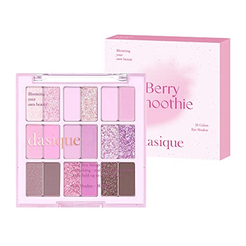 dasique Shadow Palette #18 Berry Smoothie l Vegan, Cruelty-Free l 18 Blendable Shades in Smooth Matte and Shimmer Finishes with Gorgeous Pearls - 18 Berry Smoothie