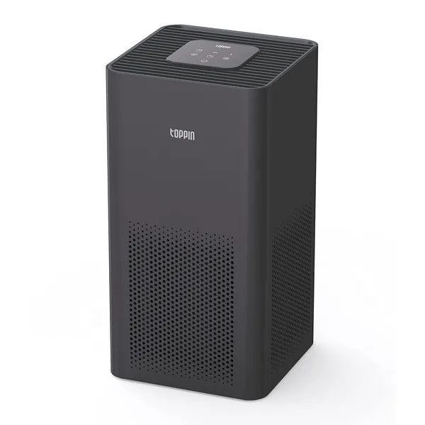 TOPPIN Air Purifiers for Home Bedroom Pets Hair, TPAP001 H13 HEPA Filter for Large Room Up to 215ft², Air Cleaner for 99.97% Smoke, Dust, Allergies, Pollen, Odor, 21db Filtration System Eliminator