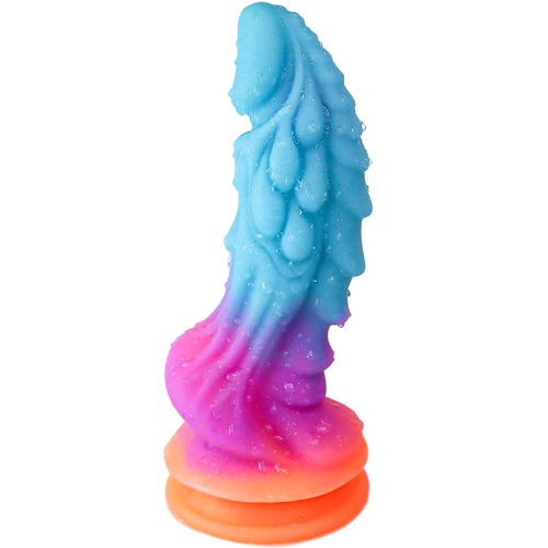 8.66 Inch Luminous Monster Realistic Dildo, Huge Silicone Anal Dragon Dildo Anal Plug with Strong Suction Cup for Vaginal Anal Play - Colorful