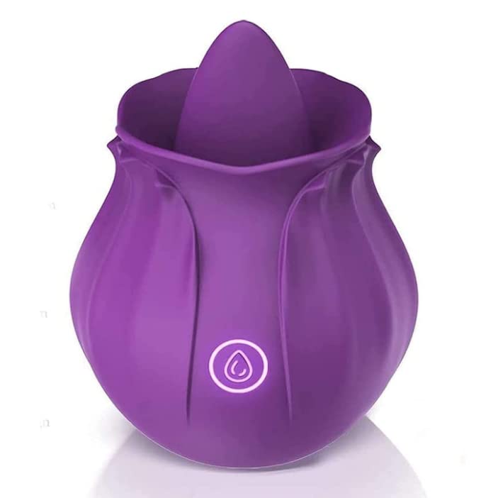 Rose Sex Toy for Women -Rose Sex Toy with Tongue Licking Vibrator for Women G spot Nipple Stimulation, Rechargeable Vibrating Machine Clitoral Vibrator Sex Toys for Women Pleasure (Purple) - Purple