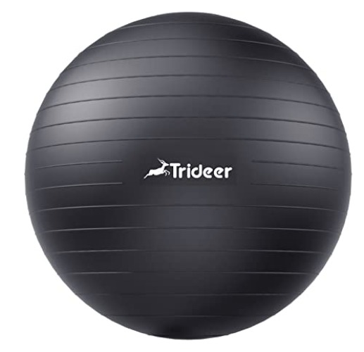 Yoga Ball Exercise Ball Black - L(23-26ines/58-65cm)