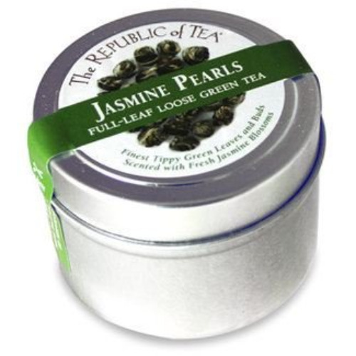 The Republic of Tea Jasmine Pearls Full-Leaf Tea Taster Tin, 0.6 Ounces / 10 Cups