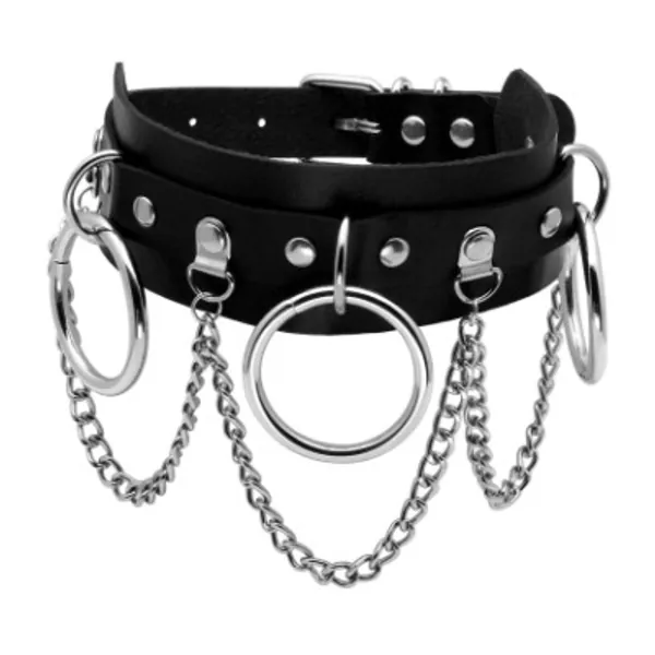 MILAKOO Leather Choker Collar for Women, Black PU Leather Choker Necklace