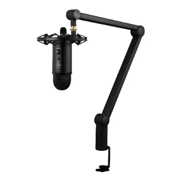 Blue Yeticaster Professional Broadcast Bundle with Yeti USB Microphone, Radius III Shockmount, Compass Boom Arm and Blue VO!CE Effects for Recording, Streaming, Gaming, Podcasting - Blackout