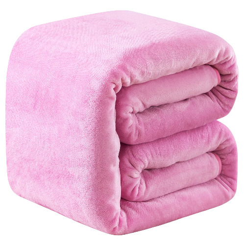 Fleece Queen Size Summer Blanket All Season 350GSM Lightweight Throw for The Bed Extra Soft Brush Fabric Winter Warm Sofa Blanket 90" x 90"(Pink Queen) - Queen Pink