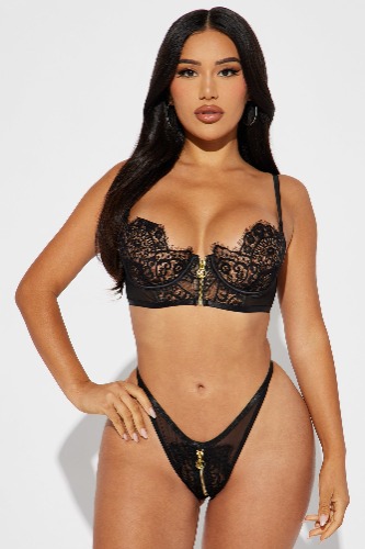 Don't Call Me Baby Lace 2 Piece Set - Black