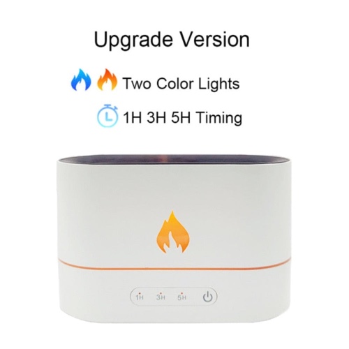 Essential Oil Diffuser With Flaming Effect And Timer - White