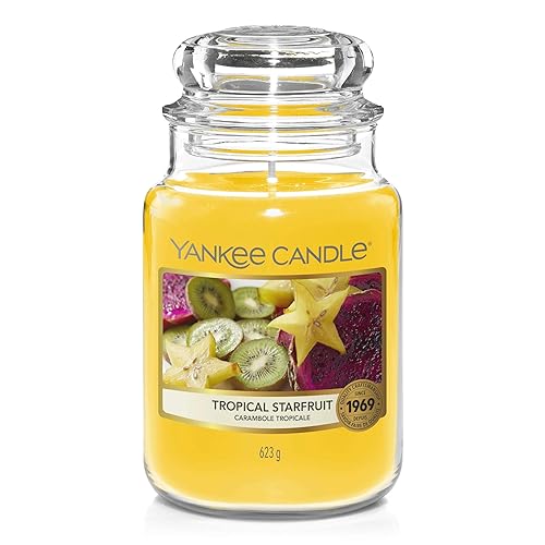 Yankee Candle Scented Candle | Scented Candle | Tropical Starfruit Large Jar Candle | Burn Time: Up to 150 Hours - Tropical Starfruit - Classic Large Jar - Single