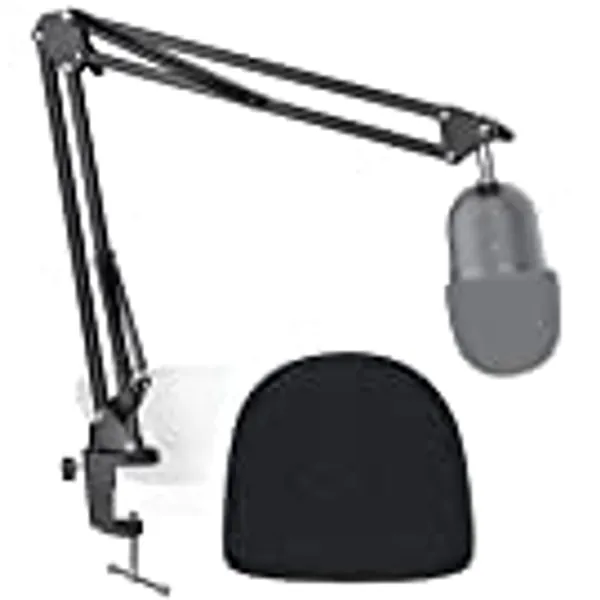 Seiren Mini Boom Arm Mic Stand with Pop Filter, Adjustable Suspension Boom Scissor Arm Stand with Pop Filter for Razer Seiren Mini USB Streaming Microphone by SUNMON