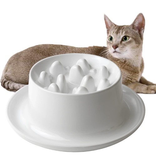 Slow Feeder Cat Bowls,Raised Cat Bowl Fun Pet Feeder Bowl Stopper,Interactive Bloat Stop Cat Feeder,Durable and Prevents Obesity Improves Digestion Pet Bowl