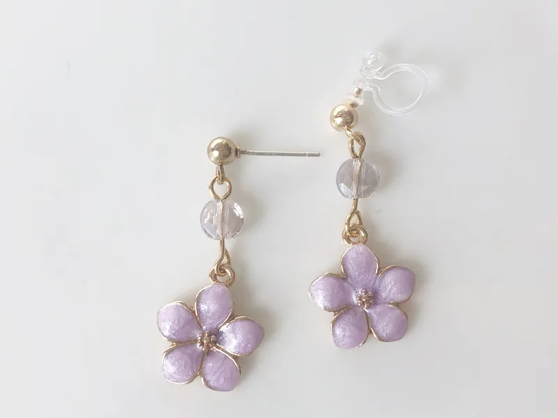 Sakura enamel earrings