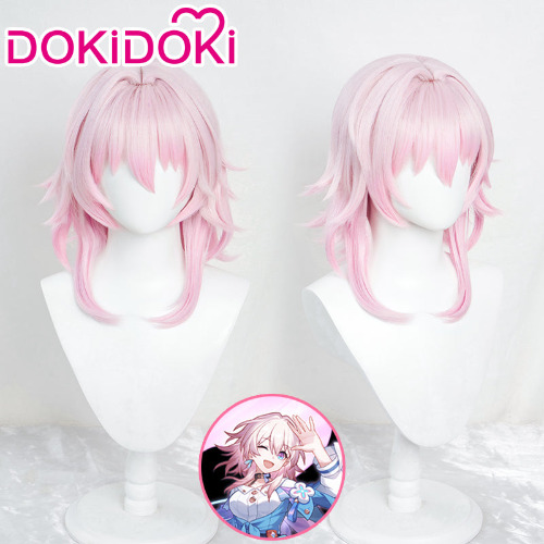 DokiDoki Game Honkai: Star Rail Cosplay March 7th  Wig Short Pink | Layered Gradient Ver-PRESALE