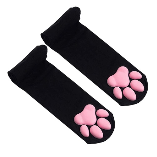 XUNN Calcetines altos para mujer, diseño de gato, color rosa