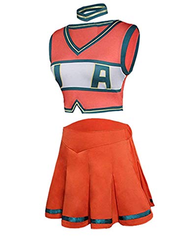 Boku No Hero Academia Mi héroe Academia Asui Tsuyu Cosplay Disfraz Mujer Anime Animadora Uniforme Naranja - S - Naranja