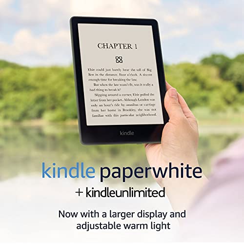 Kindle Paperwhite (16 GB) – Now with a 6.8" display and adjustable warm light- Without Lockscreen Ads + 3 Months Free Kindle Unlimited (with auto-renewal) – Agave Green - With 3 Months Free Kindle Unlimited - 16 GB - Without Lockscreen Ads - Agave Green