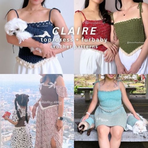 CLAIRE (3-in-1; top, peplum, dress)  | PDF Crochet Pattern