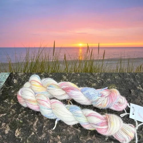 Handgeverfd Alpaca-garen, 50gr/ 100gr, ”Sunrise” -, Handgeverfd