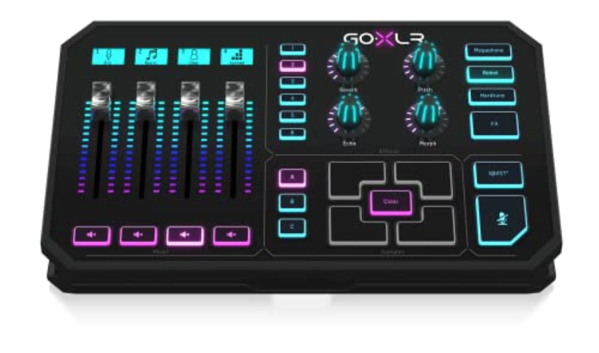 TC USB Helicon Plateforme de Diffusion en Ligne Révolutionnaire Goxlr avec Mélangeur 4 Canaux, Faders Motorisés, Table de son et Effets Vocaux ,Compatible PC Uniquement - GoXRL - Noir - Unique