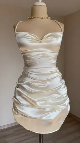 Soft short silk dress 🤍