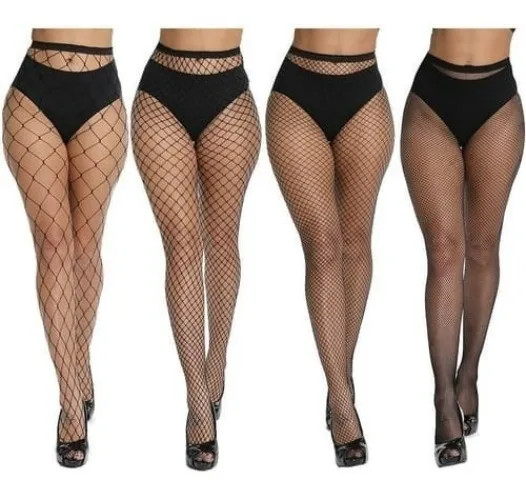Different sizes of fishnet stockings