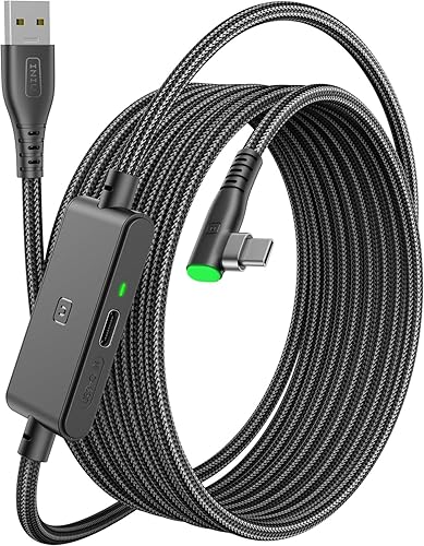 INIU Link Kabel mit Ladeanschluss 5m, Kompatibel mit Oculus Meta Quest 3s, Quest 3 2 1 Quest Pro und Pico 4, PC Steam VR Zubehör, High Speed 2.5Gbs USB C Datenkabel PC zu PC für VR Headset Accessories