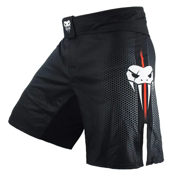 SOTF Boxing Shorts for Men Training Fight Shorts Men MMA BJJ Shorts No Gi - Black X-Large