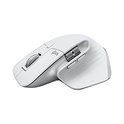 Logitech MX Master 3S - Wireless Performance Mouse with Ultra-fast Scrolling, Ergo, 8K DPI, Track on Glass, Quiet Clicks, USB-C, Bluetooth, Windows, Linux, Chrome - Pale Grey - Pale Grey - MX Master 3S