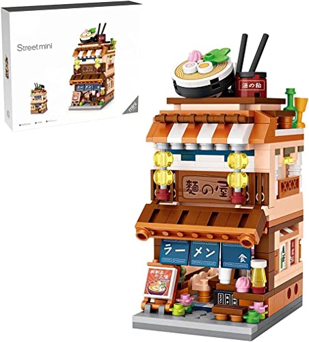 Pyy96 Modular House Building Set,Ramen Restauran Model Set, 412 Pcs Japanese Street View Series Model Building Kit, Construction Toy Sets for Kids and Adults, Not Compatible with Lego (1654) - 1654