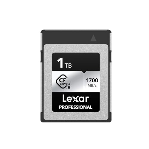 Lexar 1TB Professional Silver SE CFexpress Type B Memory Card, for Photographers, Videographers, Up to 1700/1250 MB/s, 8K Video (LCXEXSE001T-RNENU) - 1TB - Type B Card Silver SE