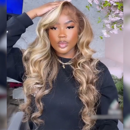 Exclusive Original - Brown Wig With Blonde Highlights #P4/613 Body Wave Lace Front Wigs Human Hair