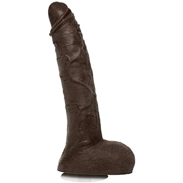 Doc Johnson Signature Series - Jason Luv - 10 Inch Realistic ULTRASKYN Dildo with Removable Vac-U-Lock Suction Cup - F-Machine & Harness Compatible - for Adults Only, Chocolate