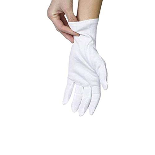 ANSMIO 2 Pairs Cotton Gloves, White Gloves for Dry Hands, Cotton Gloves for Sleeping, Moisturizing Night Gloves, White Gloves 100% Cotton, Size M (2 Pairs) - (Medium)2 Pairs
