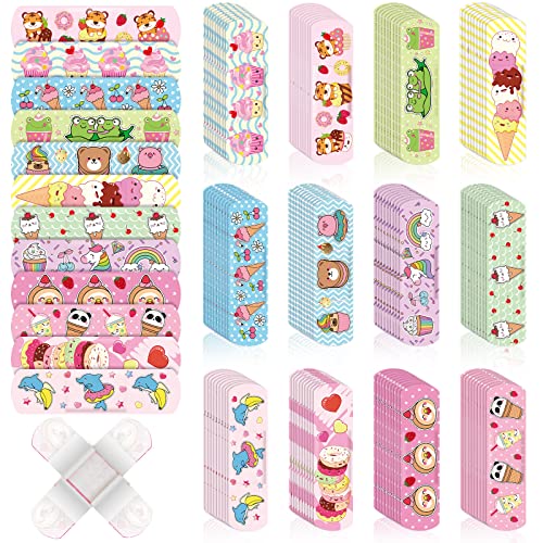 Kids Bandages Bulk Kids Cute Cartoon Bandages Flexible Adhesive Colorful Bandages Waterproof Breathable Bandages Protect Scrapes and Cuts for Girls Boys Children Toddlers (120 Pieces) - 120