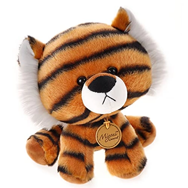 Tiger Plush Toy, 19cm Stuffed Animal Head Bob Doll, Throw Plushie Pillow, Soft Fluffy Friend Hugging Cushion - Present for Every Age & Occasion