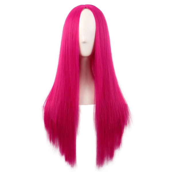 MapofBeauty 28 Inch/70 cm Women Special Long Straight Synthetic Wig (Hot Pink)