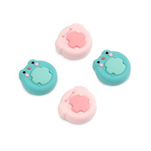 GeekShare 4PCS Cute Animal Theme Silicone Joycon Thumb Grip Caps,Joystick Cover Compatible with Steam Deck Only - Frog & Axolotl(for Steam Deck) - For Steam Deck