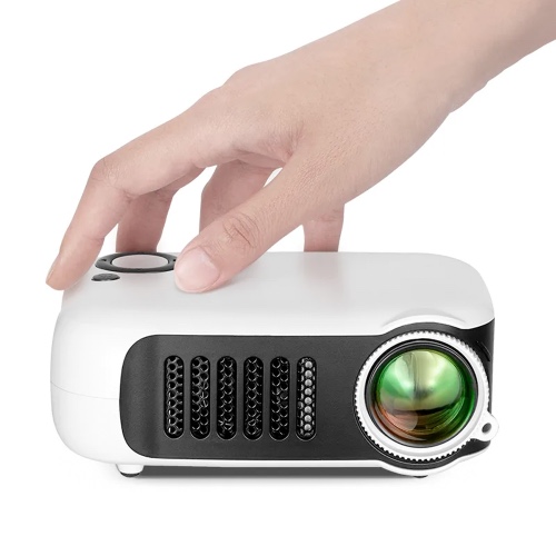 Mini Portable Home Theater Full HD Projector - White