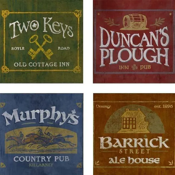 Irish Pubs Coasters - Set Of 4