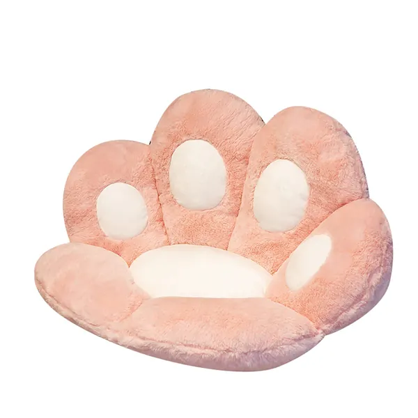 Cat Footprints Pillow, Chair Cushion Skin-Friendly Wear Resistant PP Cotton Cat Paw Shaped Plush Seat Cushion for Home Kids Gifts